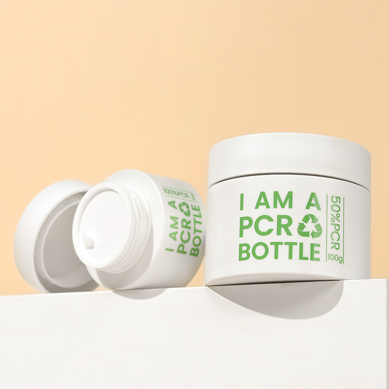 30 جرام 50 جرام 100 جرام فارغة قابلة لإعادة الملء قابلة للاستبدال PCR PP صديقة للبيئة الوجه الجسم العناية بالبشرة فرك زبدة كريم التعبئة والتغليف جرة مستحضرات التجميل البلاستيكية