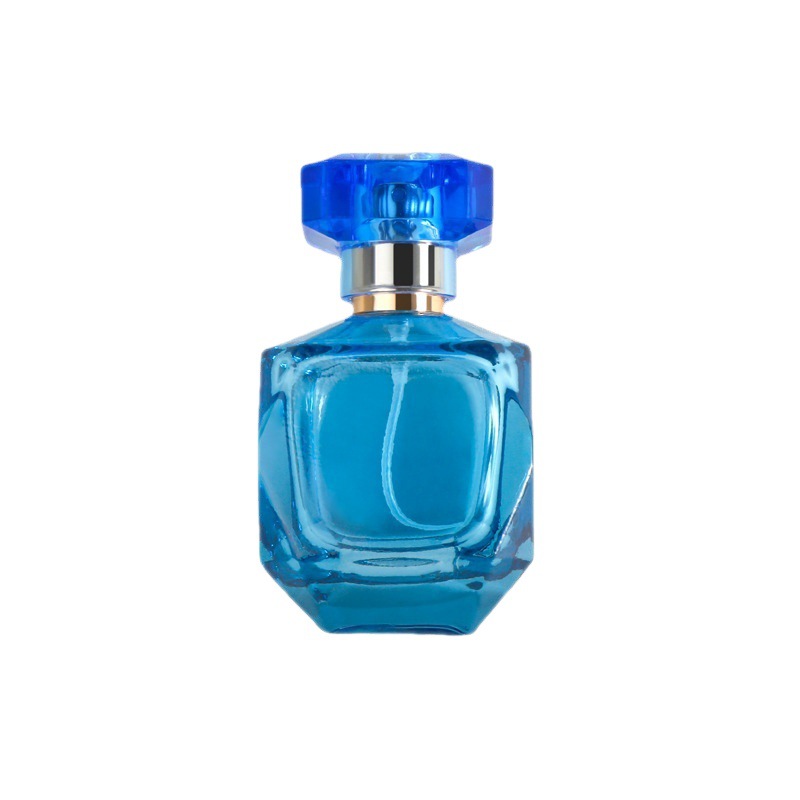 زجاجات العطور الزجاجية الفارغة الزرقاء التعبئة والتغليف زجاجة زجاجية