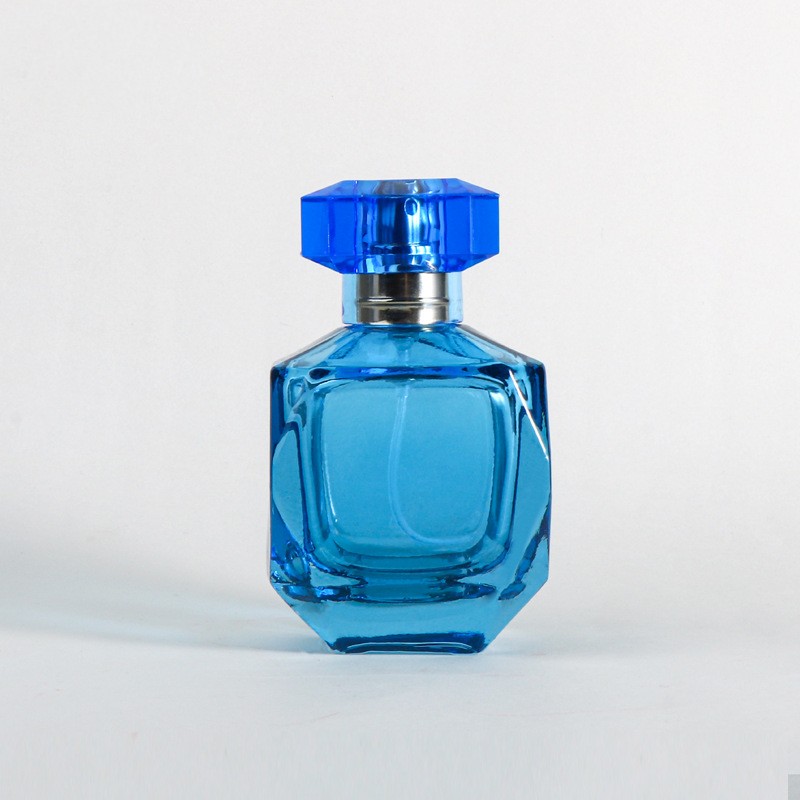 زجاجات العطور الزجاجية الفارغة الزرقاء التعبئة والتغليف زجاجة زجاجية زجاجات العطور الزجاجية الفارغة الزرقاء التعبئة والتغليف زجاجة زجاجية