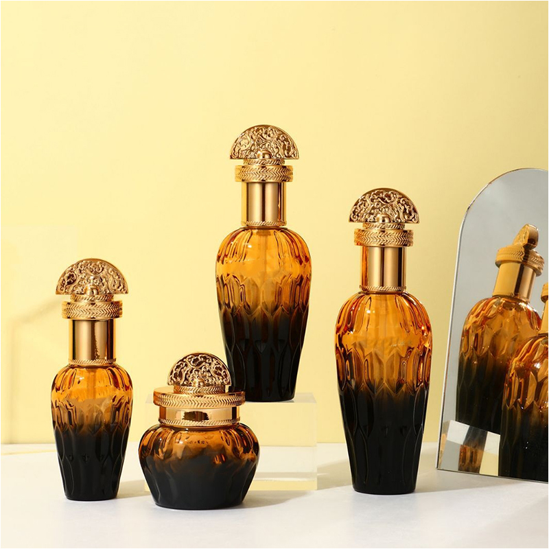 عبوات مستحضرات التجميل من الزجاج الشفاف المتجمد للعناية بالبشرة وزجاجة محلول زجاجية مع مضخة قطارة عبوات مستحضرات التجميل من الزجاج الشفاف المتجمد للعناية بالبشرة وزجاجة محلول زجاجية مع مضخة قطارة