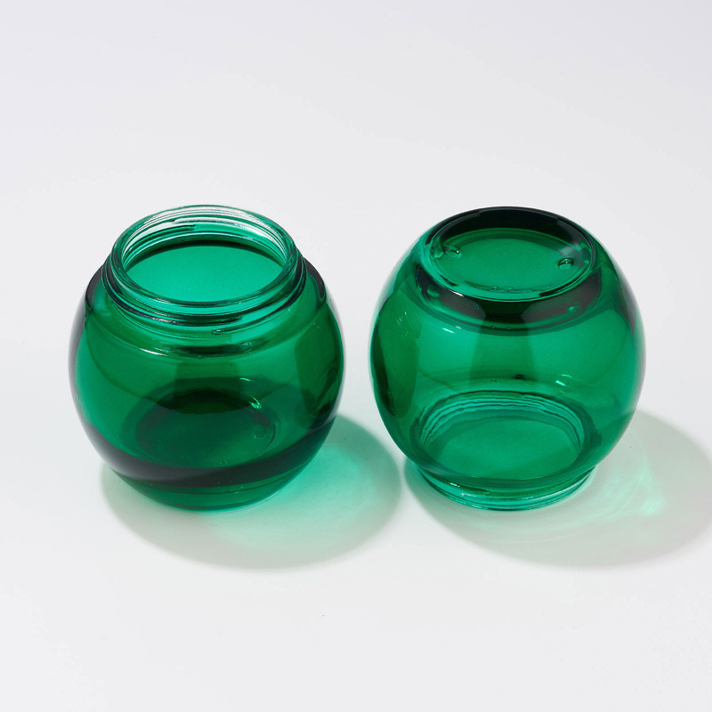 جرة مستحضرات التجميل الزجاجية الشفافة الخضراء جرة غسول الجسم الفارغة جرة مستحضرات التجميل الزجاجية الشفافة الخضراء جرة غسول الجسم الفارغة