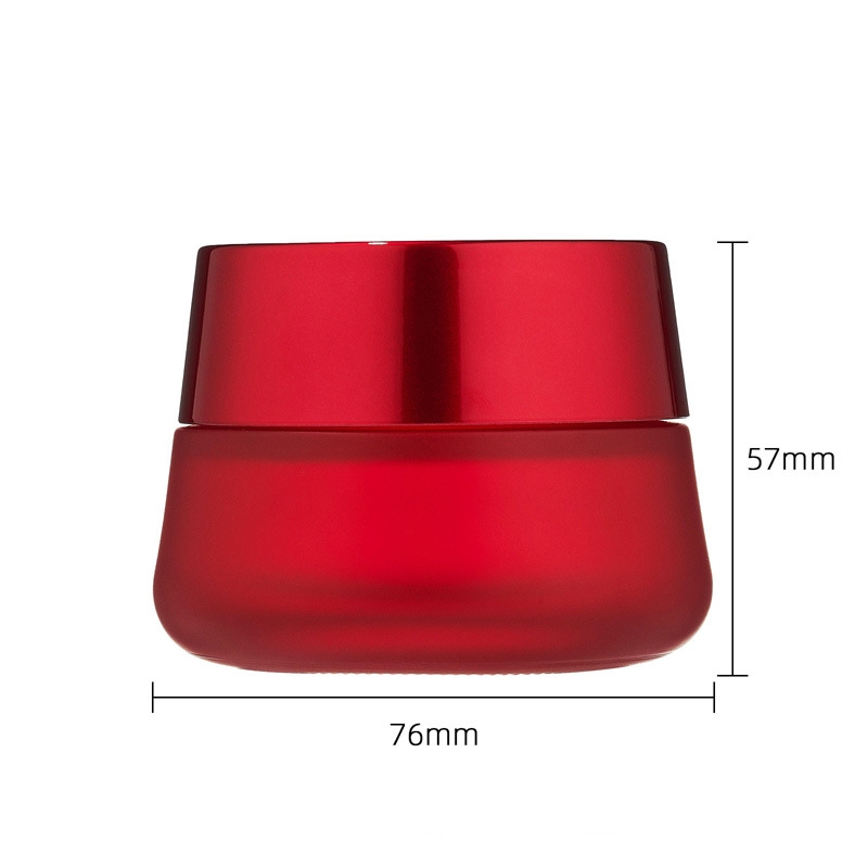 جرة كريم حمراء مستديرة لمستحضرات التجميل جرة كريم زجاجية فارغة جرة كريم حمراء مستديرة لمستحضرات التجميل جرة كريم زجاجية فارغة