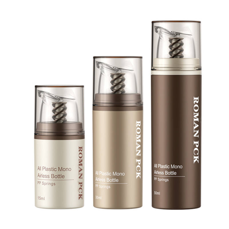 كريم مستحضرات التجميل بدون هواء من البلاستيك البني، زجاجة مضخة شفافة للعناية بالبشرة، حاوية مكياج لوشن جل الكريم كريم مستحضرات التجميل بدون هواء من البلاستيك البني، زجاجة مضخة شفافة للعناية بالبشرة، حاوية مكياج لوشن جل الكريم