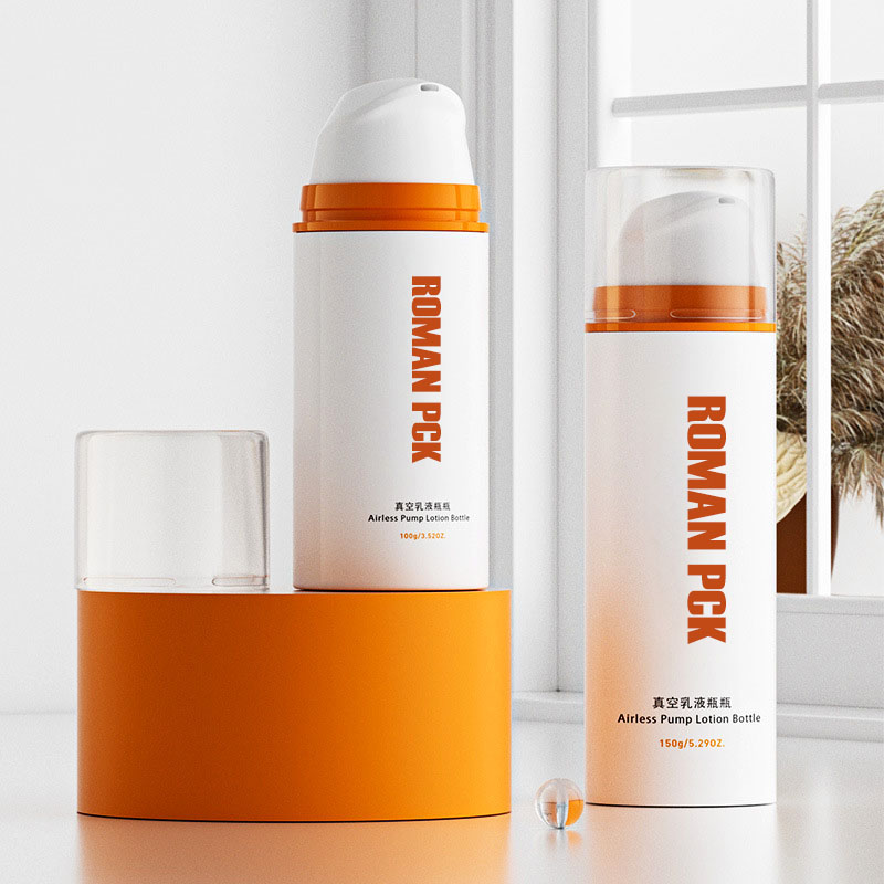 سلسلة زجاجات مستحضرات التجميل الخالية من الهواء 30 مللي 50 مللي 100 مللي زجاجة مضخة بيضاء بدون هواء زجاجة لوشن مفرغة الهواء كريم وجه بدون هواء
