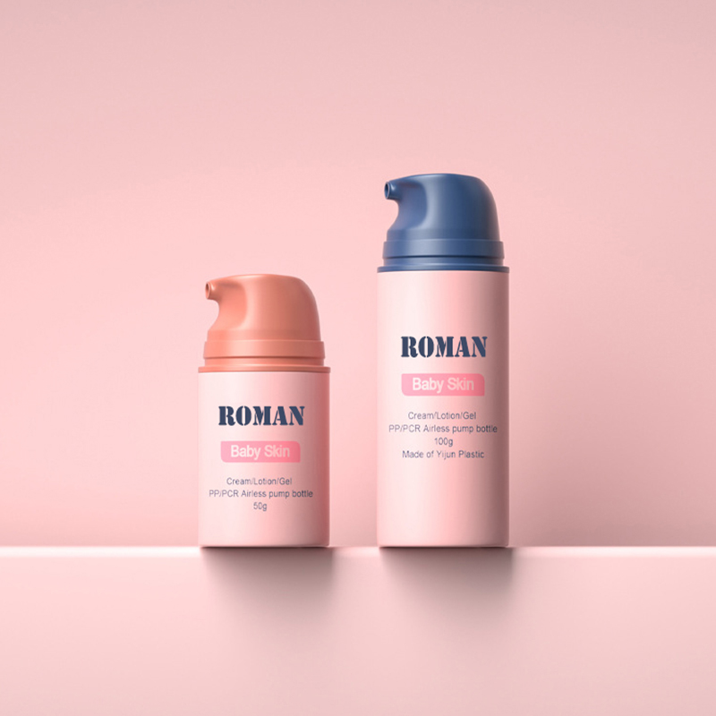 عينة مجانية غير لامعة 30 مللي 50 مللي زجاجات مضخة غسول بلاستيكية بدون هواء للعناية بالبشرة مصل العناية بالبشرة حاويات بدون هواء لكريم الطفل