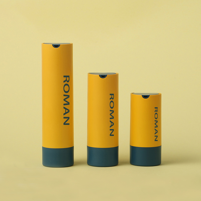 حاوية مصل مستحضرات التجميل البلاستيكية المستديرة للعناية بالبشرة زجاجة مضخة بدون هواء للغسول أو رذاذ الوجه 15 مل 30 مل 50 مل