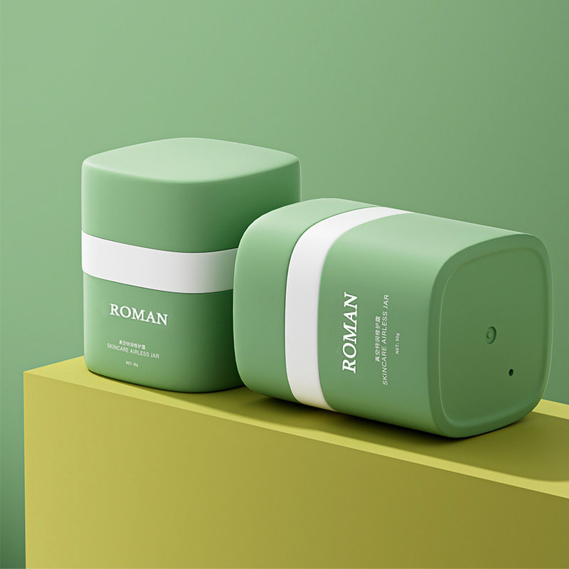 15 جرام 30 جرام 50 جرام مضخة مستديرة بدون هواء كريم الجرار جدار مزدوج PP مع غطاء بلاستيكي لأحمر الشفاه أحمر الخدود ماسكارا كريمات الترطيب