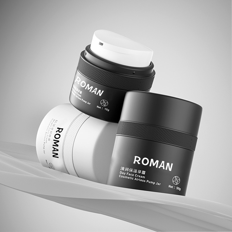 15 مللي 30 مللي 50 مللي أبيض أسود جدار مزدوج فارغة PP البلاستيك عبوة الصحافة مرطب بدون هواء غسول كريم مصل زجاجة مع مضخة