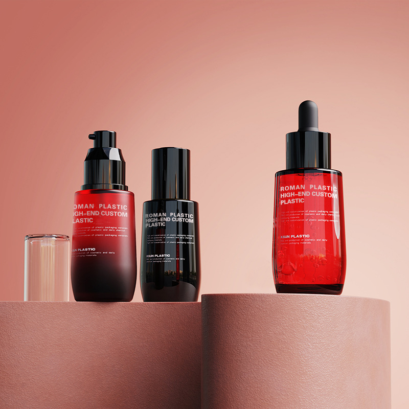 زجاجة زيت مستحضرات التجميل القابلة لإعادة الملء 50 مل زجاجة قطارة مصل العناية بالوجه PETG باللون الأحمر الخمري مع قطارة لمجموعة زجاجات الكريم زجاجة زيت مستحضرات التجميل القابلة لإعادة الملء 50 مل زجاجة قطارة مصل العناية بالوجه PETG باللون الأحمر الخمري مع قطارة لمجموعة زجاجات الكريم