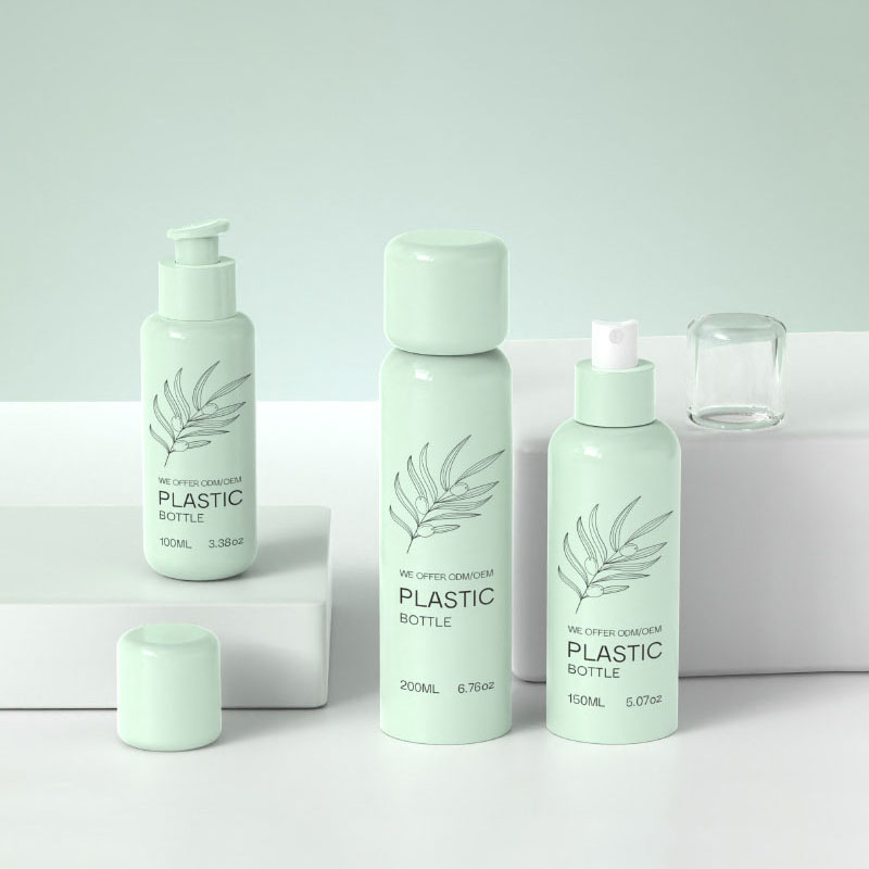 50 مل 100 مل 120 مل 150 مل 200 مل PET زجاجة مستحضرات تجميل بلاستيكية فرعية للوقاية من الشمس، مطهر، رطوبة، رذاذ، عطر، استخدام الزيت العطري