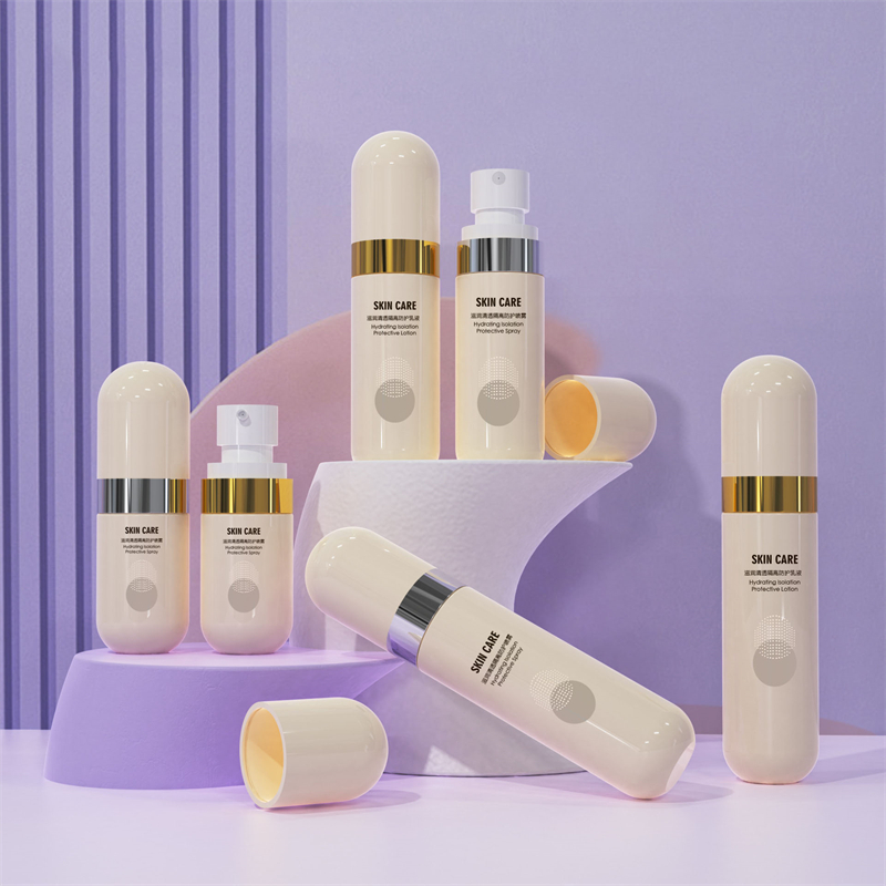 زجاجة بلاستيكية بيج 40 مللي 60 مللي 80 مللي زجاجة رذاذ الكحول حاويات للعناية بالبشرة رذاذ الشعر المستمر واقية من الشمس رذاذ زجاجة