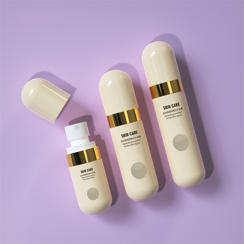 زجاجة بلاستيكية بيج 40 مللي 60 مللي 80 مللي زجاجة رذاذ الكحول حاويات للعناية بالبشرة رذاذ الشعر المستمر واقية من الشمس رذاذ زجاجة