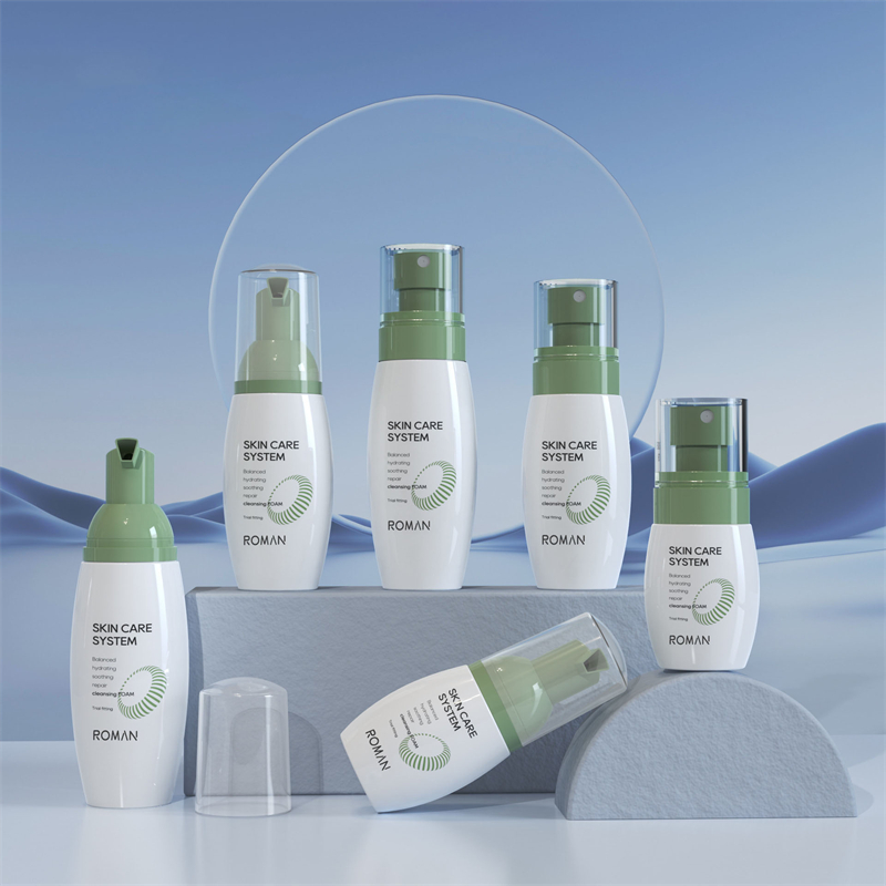 بخاخ واقي من الشمس 40 مل 60 مل 80 مل حبر مرطب PET زجاجة رذاذ بيضاء فارغة للعناية بالبشرة