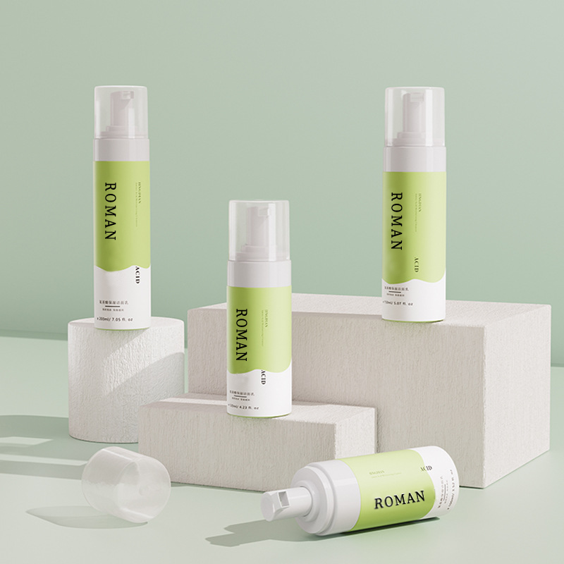 50 مل 80 مل 100 مل 120 مل 150 مل 200 مل عضوي غسل الوجه رغوة فقاعة زجاجة الجملة العلامة الخاصة الأحماض الأمينية ترطيب المطهر حزمة مخصصة