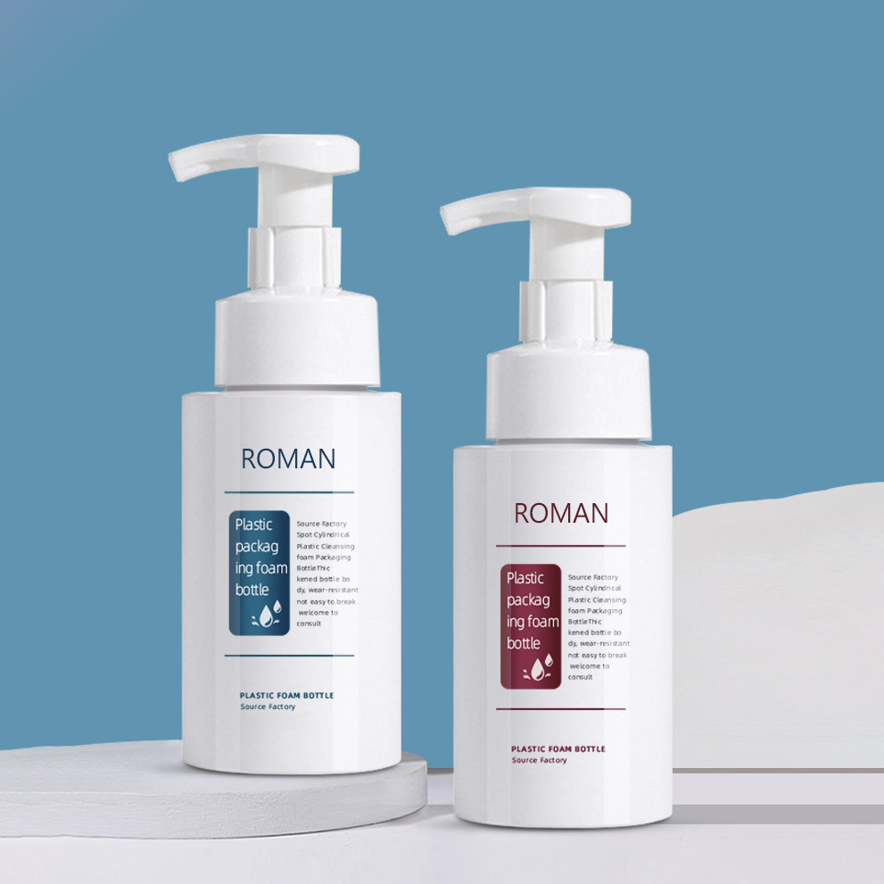 البلاستيك لطيف جولة المطهر اليد رغوة زجاجة مضخة 200 مللي 300 مللي 500 مللي أحجام لتغليف منظف الوجه الشامبو