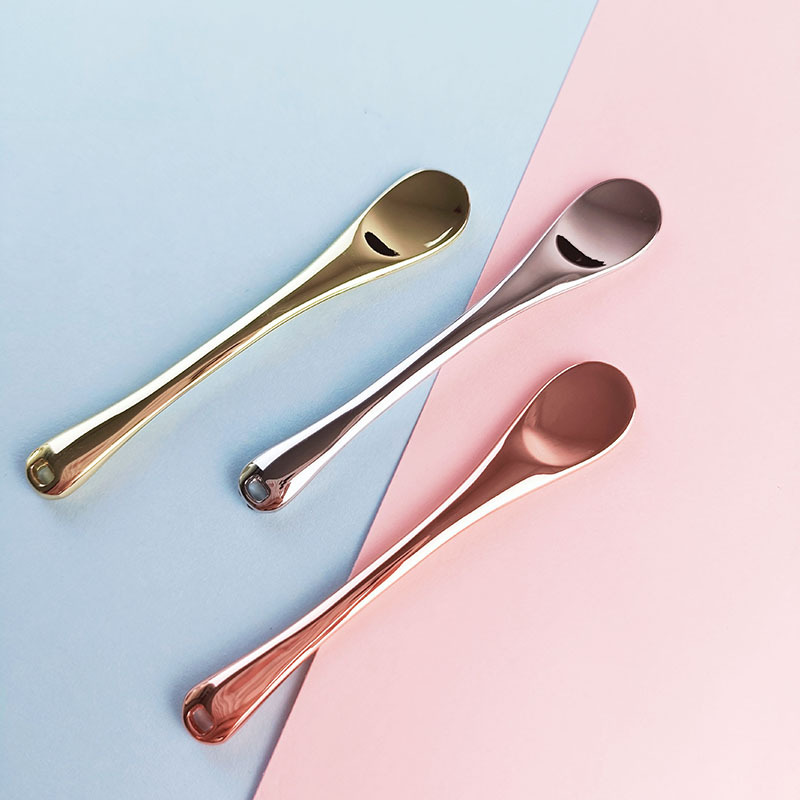 3 ألوان قابلة لإعادة الاستخدام معدنية صغيرة من سبائك الزنك ملعقة كريم العين ملعقة مكياج لتطبيق كريم العين