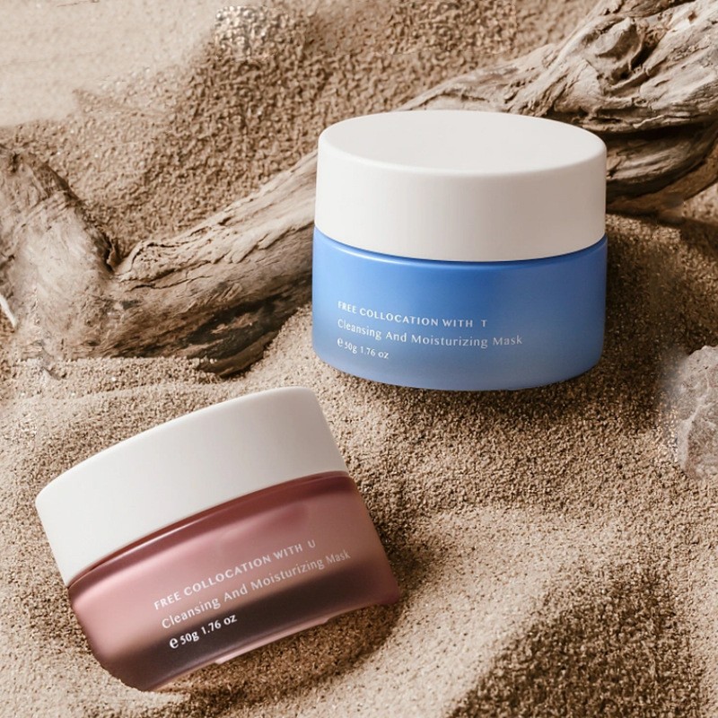 جرة كريم زجاجية مستديرة كلاسيكية لتغليف مستحضرات التجميل لكريم الوجه وكريم العين