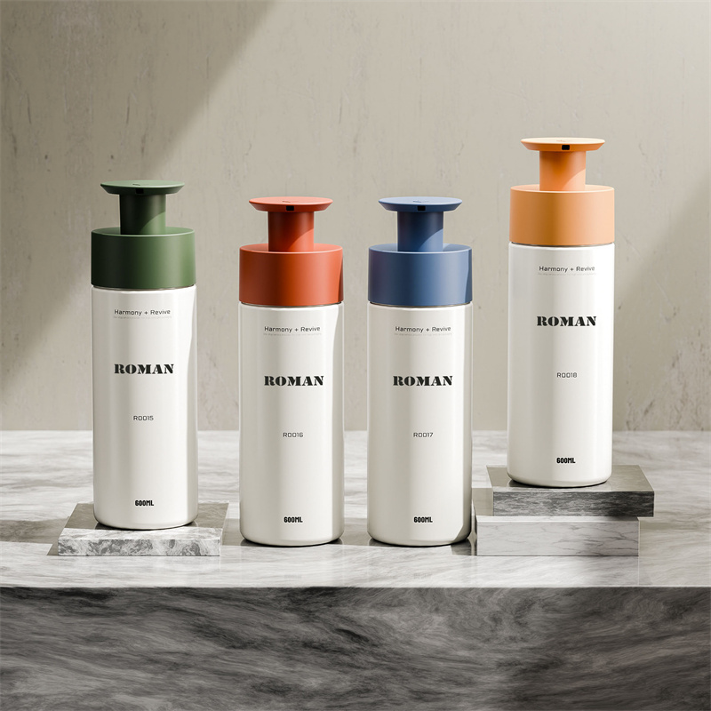 200 مللي 300 مللي 400 مللي 600 مللي PET البلاستيك زجاجات ضخ مستديرة للشامبو غسول الجسم السائل صابون اليد هلام الاستحمام التعبئة والتغليف