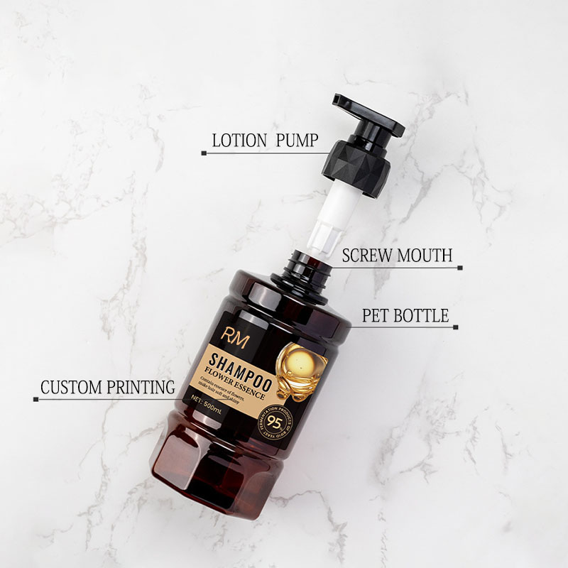 زجاجة مضخة البتلة البلاستيكية للحيوانات الأليفة سعة 500 مل مع مضخة لولبية زجاجة شامبو الفندق ذات القيمة العالية لتغليف العناية الشخصية زجاجة مضخة البتلة البلاستيكية للحيوانات الأليفة سعة 500 مل مع مضخة لولبية زجاجة شامبو الفندق ذات القيمة العالية لتغليف العناية الشخصية