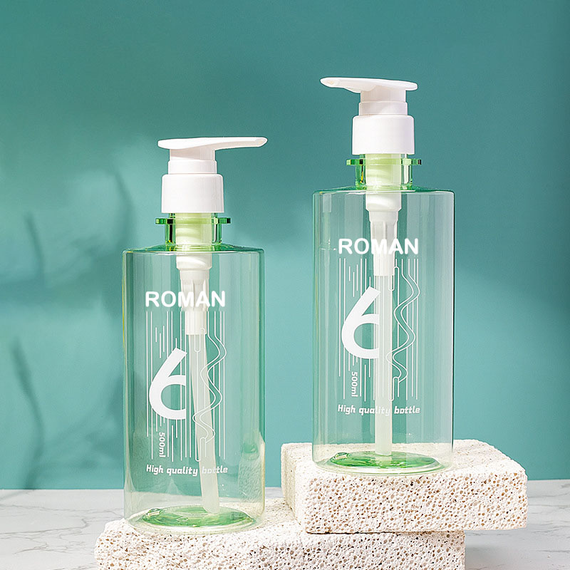 مجموعة زجاجات ضخ شامبو وبلسم للعناية بالبشرة من البلاستيك الأخضر للحيوانات الأليفة وزيت وفرك للجسم وغسول للشعر
