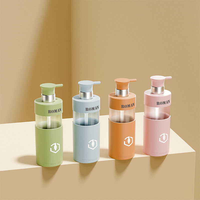 فاخر 100 مل 200 مل 300 مل 450 مل 500 مل 700 مل زجاجة لوشن الجسم PET مجموعة زجاجات الشامبو والبلسم البلاستيكية لتغليف مستحضرات التجميل لجل الاستحمام