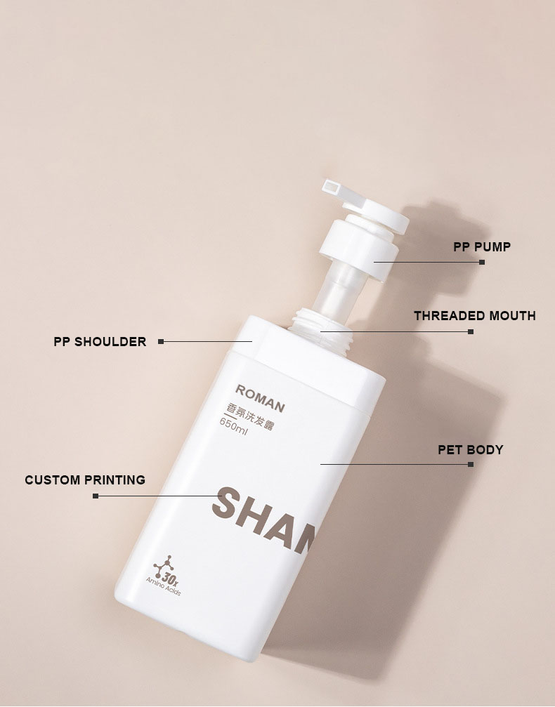 تصميم جديد شعار خاص ماتي الأبيض 650 مللي مربع فارغ HDPE البلاستيك منظفات الغسيل زجاجة سوائل 1L لجل الاستحمام بالشامبو تصميم جديد شعار خاص ماتي الأبيض 650 مللي مربع فارغ HDPE البلاستيك منظفات الغسيل زجاجة سوائل 1L لجل الاستحمام بالشامبو