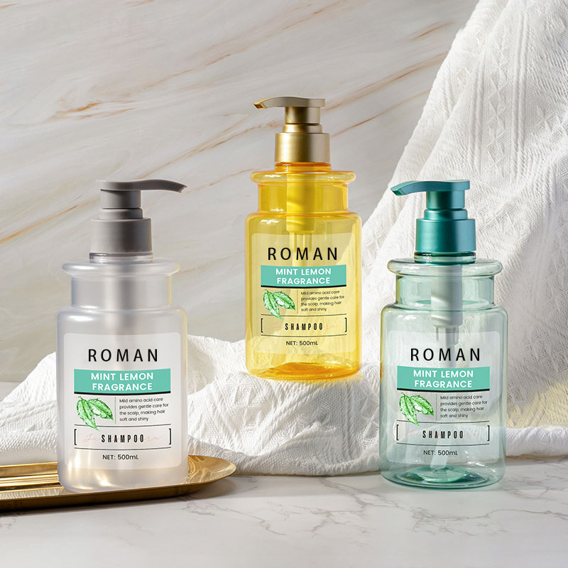 PET زجاجة 300 مللي 500 مللي البلاستيك الصحافة شفافة مرطب للجسم شامبو استحمام زجاجة مضخة ختم للعطور كريم العناية بالجسم