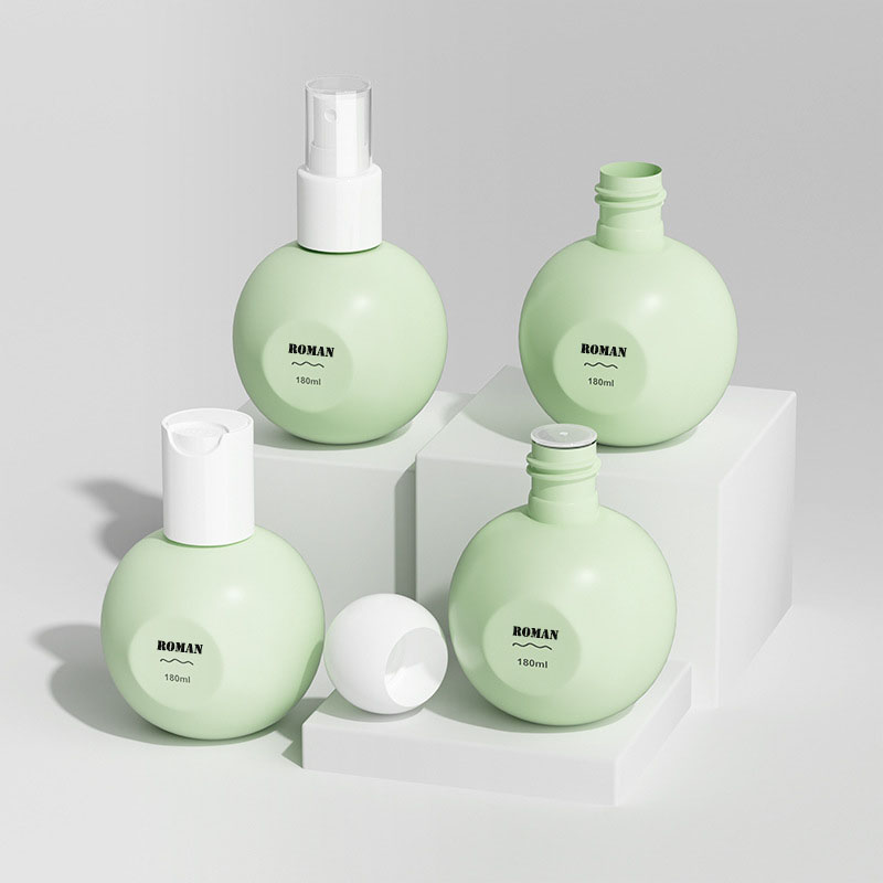 180 مللي زجاجات فارغة كروية PE تصميم جديد زجاجة مضخة غسول بلاستيكية قابلة لإعادة الملء لكريم الشامبو العطور تغليف مستحضرات التجميل