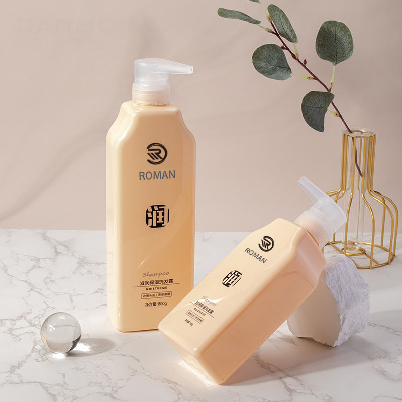 500 مللي 800 مللي مضخة لوشن حليب الجسم البلاستيكية الصفراء PET البلاستيك مستحضرات التجميل لمسة ناعمة الشعور زجاجة ضغط الشامبو