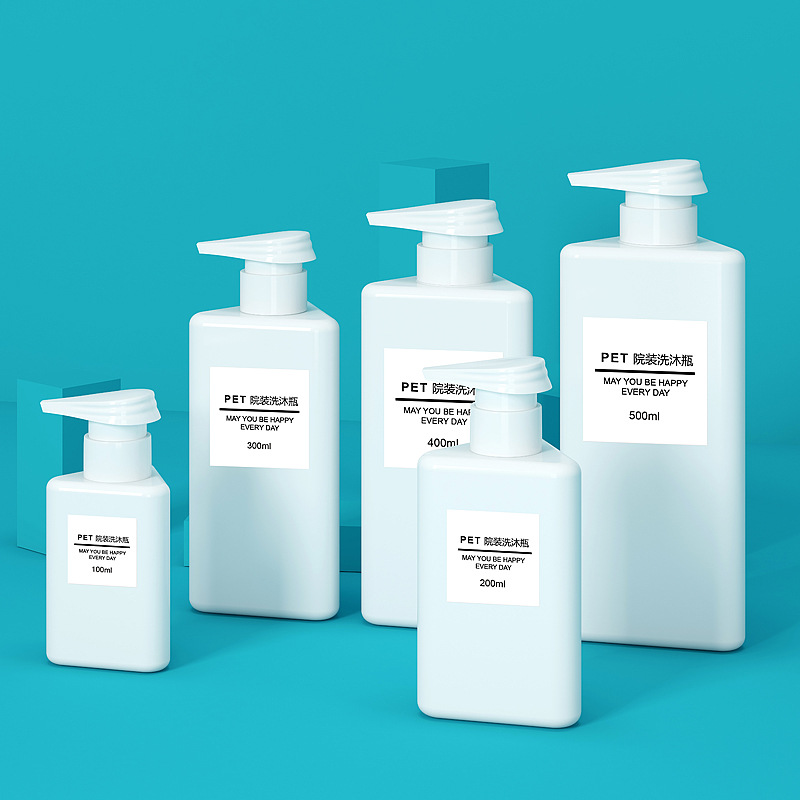 زجاجة فارغة بلاستيكية مثلثة جديدة لغسول منظف للوجه أو غسول للعناية بالبشرة 100 مللي 200 مللي 300 مللي 400 مللي 500 مللي زجاجة مستحضرات التجميل